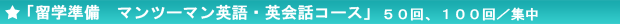 留学準備 マンツーマン英語・英会話コース